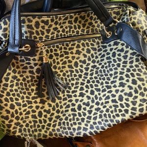 Leopard print sequin purse